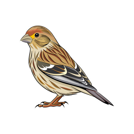 Realistic Pine Siskin Bird Illustrationのイラスト素材