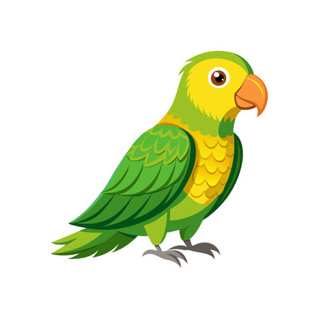 Vivid Yellow-naped Amazon Bird Artworkのイラスト素材