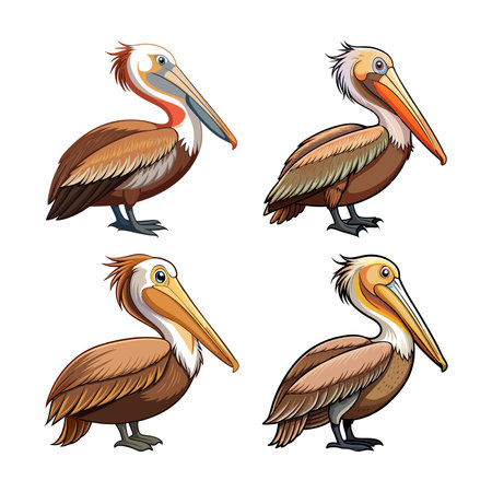 Realistic Brown Pelican Bird Illustrationのイラスト素材