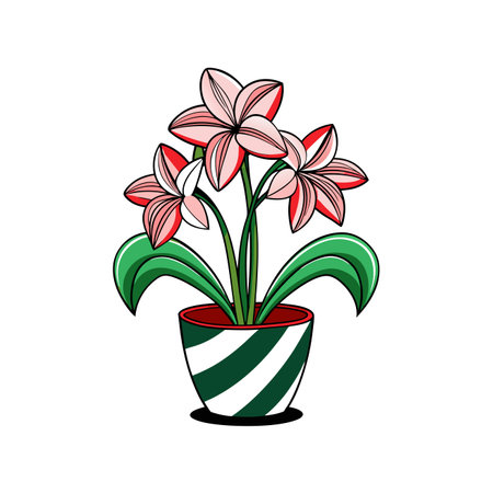 Elegant Amaryllis Belladonna Plant Designのイラスト素材
