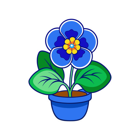 Stylish Blue Pond Pansy Designのイラスト素材
