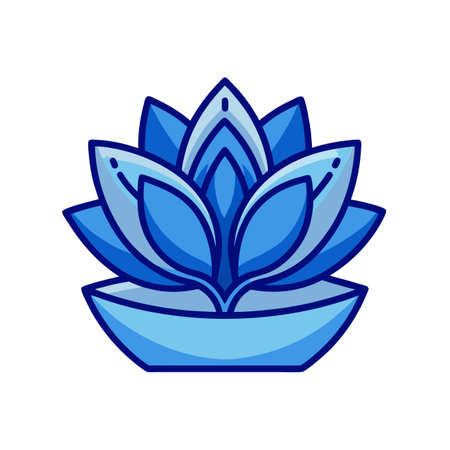 Bold Blue Lotus Houseplant Designのイラスト素材