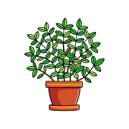 Stylish Climbing Thyme Houseplant Illustrationのイラスト素材