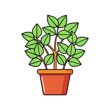 Elegant Cress Houseplant Design Artのイラスト素材