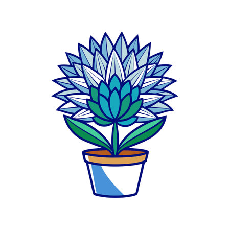 Bold Cornflower Houseplant Illustrationのイラスト素材