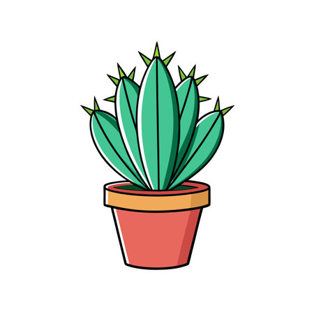 Stylish Epiphytic Cactus Illustration for Modern Spacesのイラスト素材