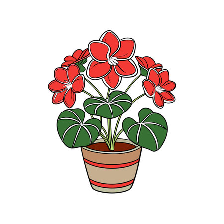 Charming Geranium Houseplant Artのイラスト素材
