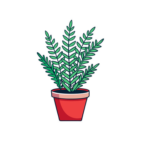 Elegant Foxtail Fern Houseplant Artのイラスト素材