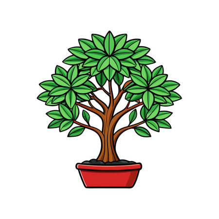 Bold Clove Tree Houseplant Illustrationのイラスト素材