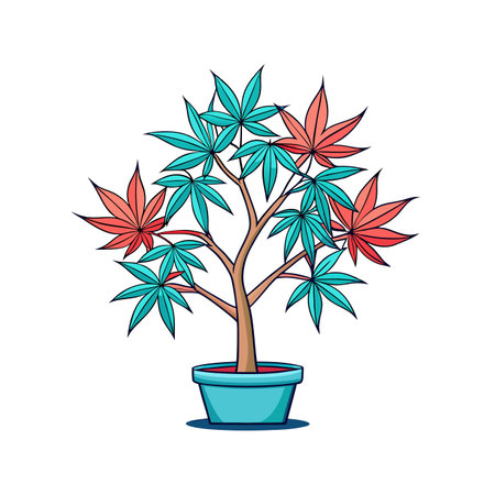 Elegant Japanese Maple Houseplant Illustration for Decorのイラスト素材