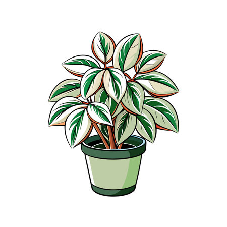 Stylish Hoya Marilyn Houseplant Artのイラスト素材