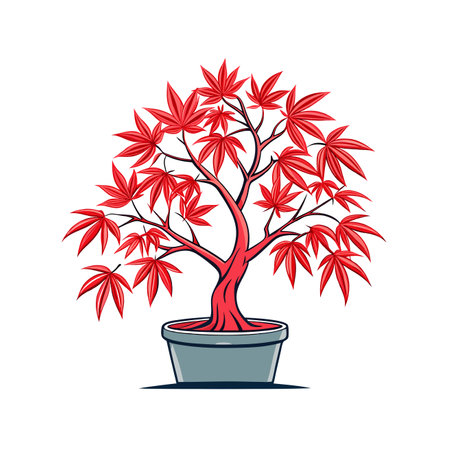 Vibrant Japanese Maple Design for Modern Spacesのイラスト素材