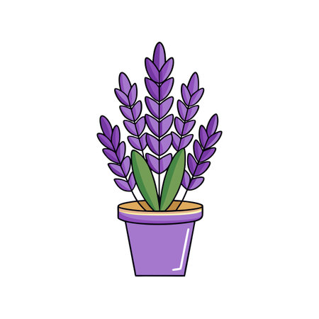 Unique Lavender Scentsation Houseplant Bold Outlineのイラスト素材