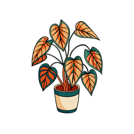 Stylish Lepanthes Houseplant Designのイラスト素材