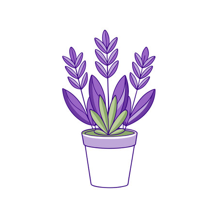 Unique Lavender Houseplant Bold Outlineのイラスト素材