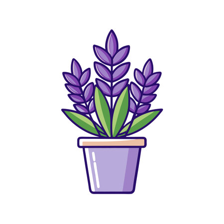 Stylish Hint of Lavender Houseplant Designのイラスト素材