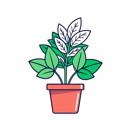 Charming Herbs Houseplant Illustrationのイラスト素材