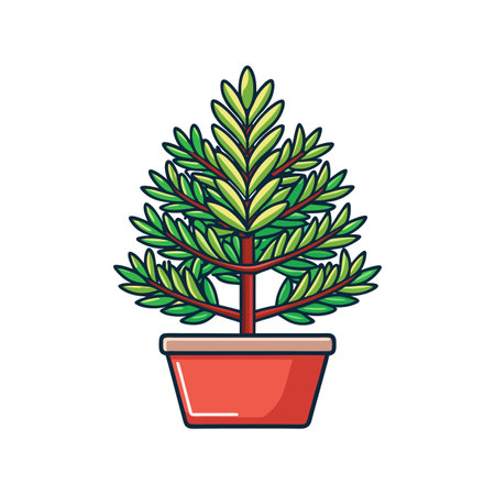 Distinctive Miniature Pine Tree Design for Decorのイラスト素材