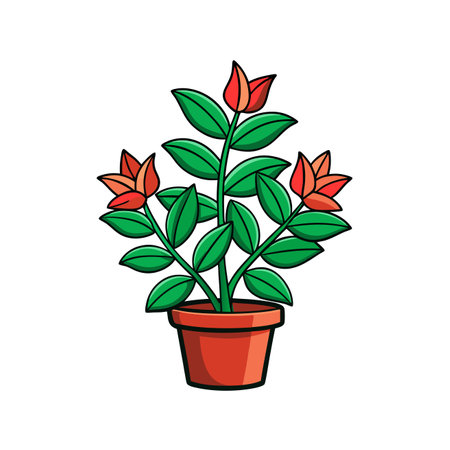 Elegant Aeschynanthus Radicans Houseplant Designのイラスト素材
