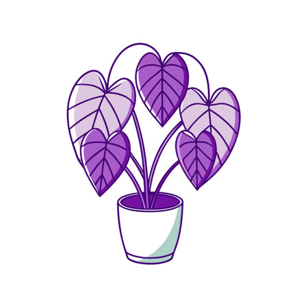 Purple Heart Plant Houseplant Bold Artのイラスト素材