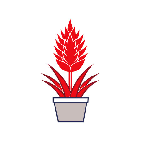 Elegant Red Hot Poker Plant Artworkのイラスト素材