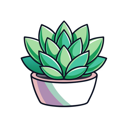 Stylish Succulent Houseplant Designのイラスト素材