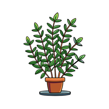 Charming Wild Thyme Houseplant Designのイラスト素材