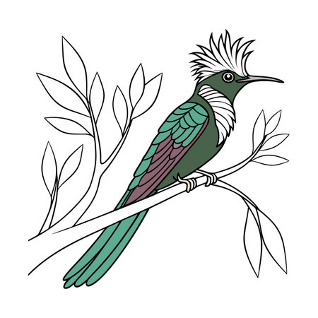 Vibrant Antillean Crested Hummingbird Artworkのイラスト素材