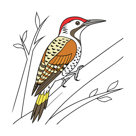 Stunning Andean Woodpecker Designのイラスト素材