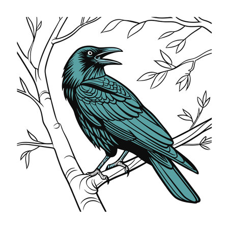 Unique American Crow Bird Representationのイラスト素材