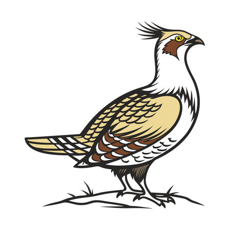 Elegant Greater Sage Grouse Bird Vectorのイラスト素材