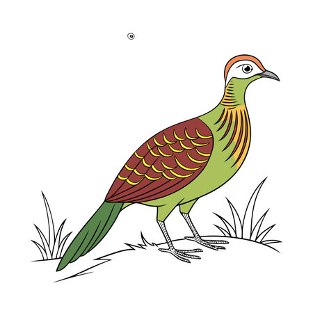 Stunning Choco Tinamou Bird Representationのイラスト素材