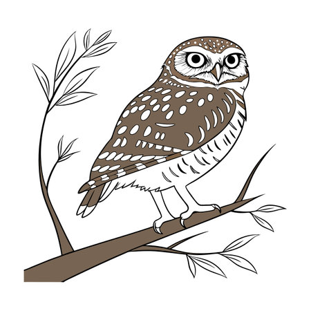 Stunning Burrowing Owl Bird Representationのイラスト素材