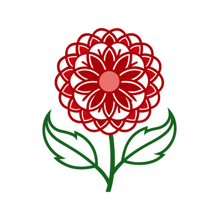 Globe Amaranth Flower Bold Outline Designのイラスト素材