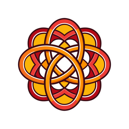 Knot Flower Illustration with Bold Outlineのイラスト素材