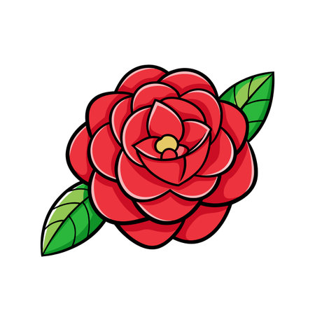 Gorgeous Scarlet Camellia Designのイラスト素材