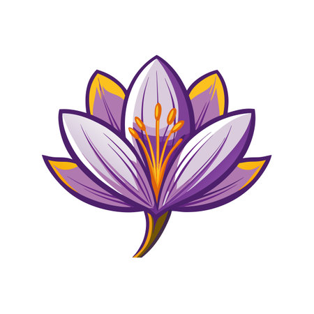 Vibrant Saffron Flower Top Artworkのイラスト素材