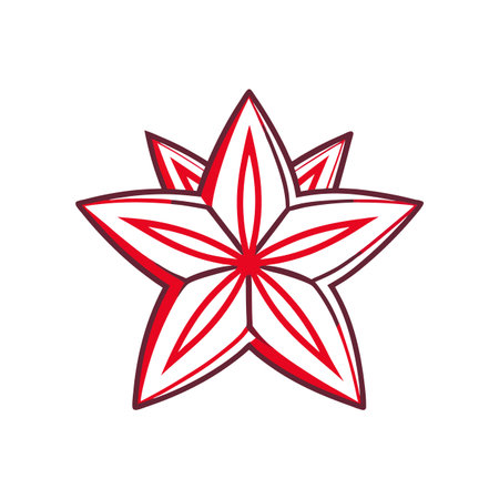 Unique Scarlet Starflower Illustration in Bold Styleのイラスト素材