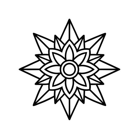 Vibrant Solstice Star Flower Illustrationのイラスト素材