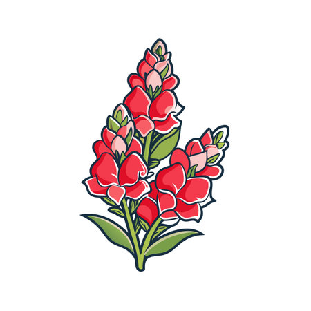 Elegant Snapdragons Flower Artworkのイラスト素材