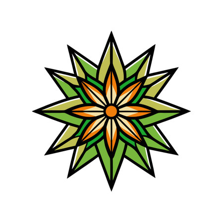 Charming Solstice Star Flower Artworkのイラスト素材