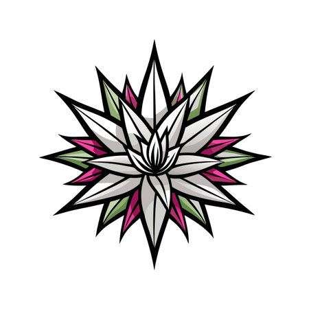Charming Spiky-Leaved Flower Artworkのイラスト素材