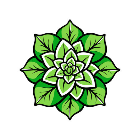 Stylish Verdant Flower Designのイラスト素材