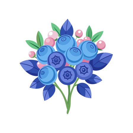Charming Blueberry Bliss Bouquet of Flowersのイラスト素材