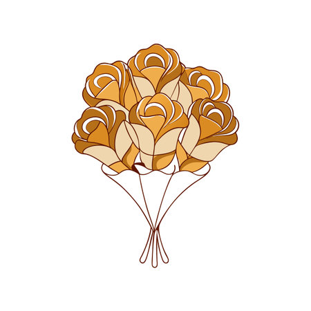 Elegant Caramel Flower Bouquet Designのイラスト素材