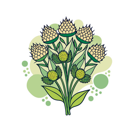 Beautiful Cocklebur Flower Bouquet Artworkのイラスト素材