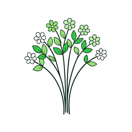 Charming Cress Bouquet Flower Design Illustrationのイラスト素材