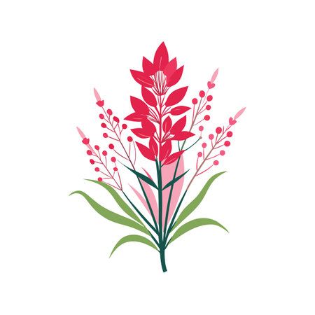 Exquisite Fireweed Flower Bouquet Artのイラスト素材