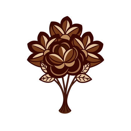 Stylish Dark Chocolate Bouquet Floral Designのイラスト素材