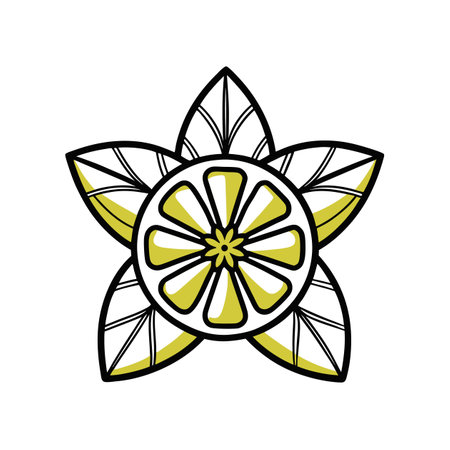 Unique Lemonade Flower Illustration in Bold Styleのイラスト素材